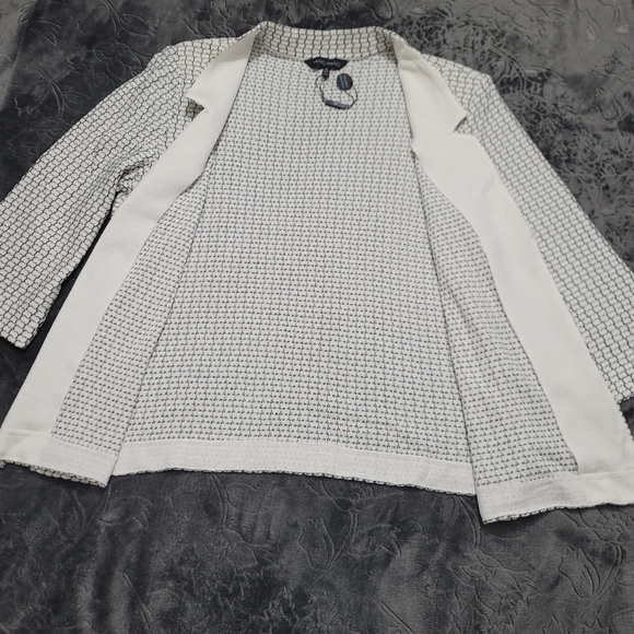 Ming Wang Knit Blazer Jacket Cardigan Women's Size XL NWOT Black/White - Picture 9 of 16